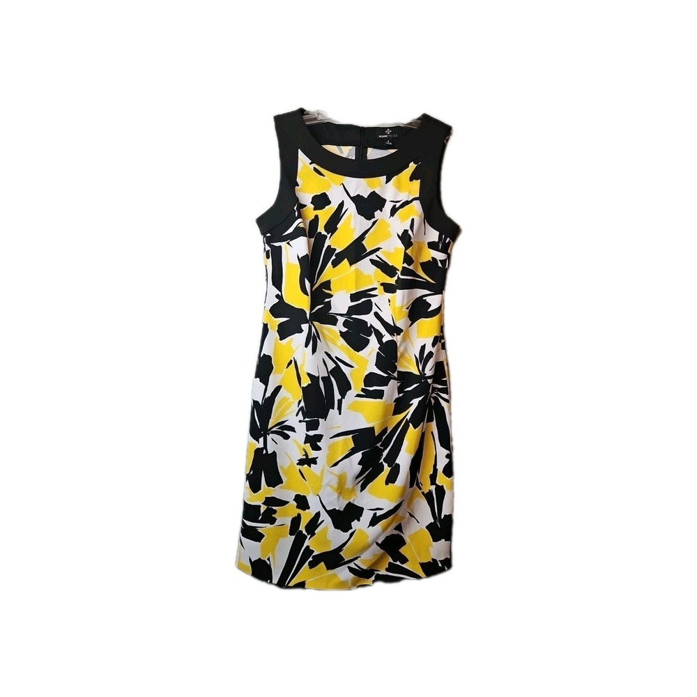 Ronni Nicole‎ Sheath Dress Size 8 Green Black White Abstract Floral Print